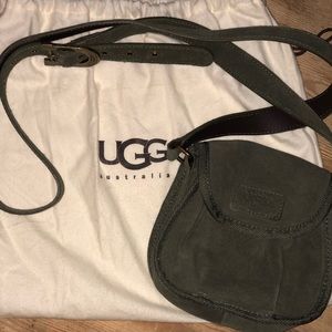 Ugg green suede crossbody bag